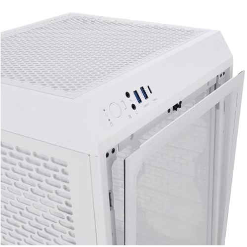 Корпус ThermalTake The Tower 200 Snow (CA-1X9-00S6WN-00): Материал передней панели закалённое стекло и сталь