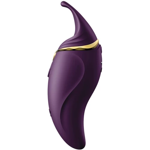 Вибратор 2в1 с язычком Zalo - Hero Twilight Purple (кристалл Swarovski)