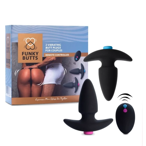 FeelzToys FunkyButts Remote Controlled Butt Plug - сет анальних пробок з вібрацією з дистанційним управлінням, 10,6х3,7 см