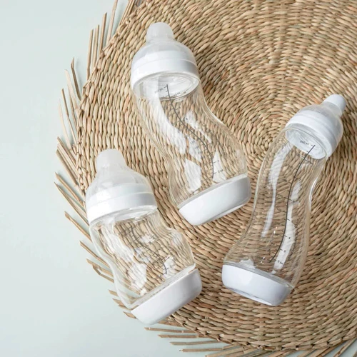 Стеклянная антиколиковая бутылочка Difrax S-bottle Wide с силиконовой соской 310 мл White (737FE White) фото 6