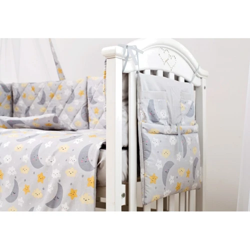 Постельный комплект 8 эл Twins Premium Glamour 4029-TGN-101, Ноченька серая, серый