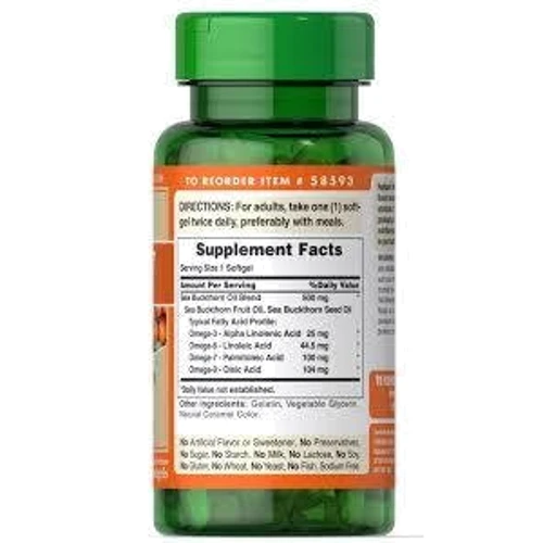 Puritan's Pride Omega-7 Complex Sea Buckthorn Oil Blend-30 Softgels: Тип Омега 7