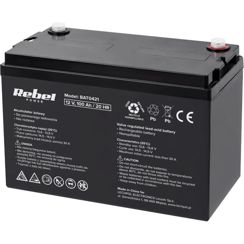 Аккумуляторная батарея Rebel GEL 12V 100Ah (BAT0421)