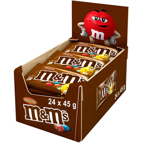 Упаковка драже M&M's молочний шоколад 24x45 г (УП5900951297229)