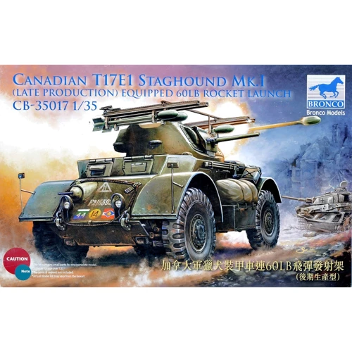 Модель Bronco Models Бронеавтомобиль T17E1 Staghound Mk I с 37-мм пушкой M6 (CB35017)