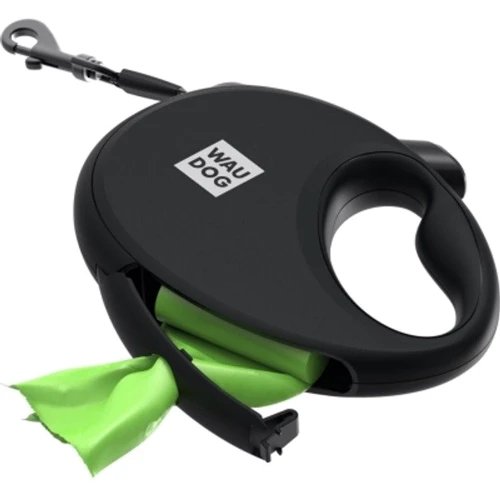 Повідець-рулетка для собак WAUDOG R-leash з контейнером для пакетів S чорний до 12 кг 3 м (26271) фото 7