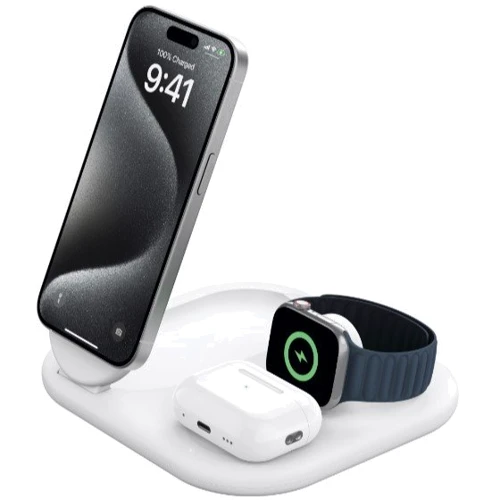 Зарядное устройство Belkin Wireless Charger Magnetic 15W White (WIZ029VFWH) for iPhone 16 I 15 I 14 I 13 I 12 series, Apple Watch and Apple AirPods фото 5