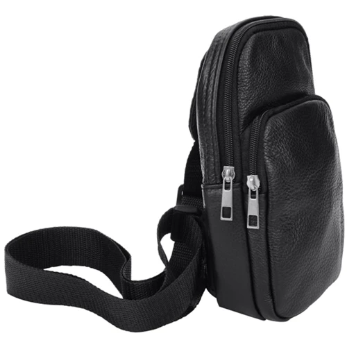 Чоловіча сумка-слінг Borsa Leather чорна (1t1022m-black): Стать Чоловік