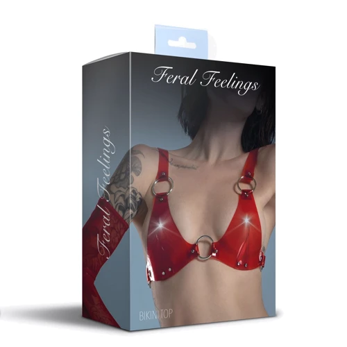 Лиф классический Feral Feelings - Bikini Top Red Trasparent