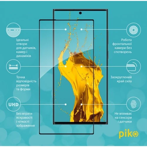 Аксесуар для смартфона Piko Tempered Glass Full Glue 3D Black для Samsung S918 Galaxy S23 Ultra: Тип защитное стекло