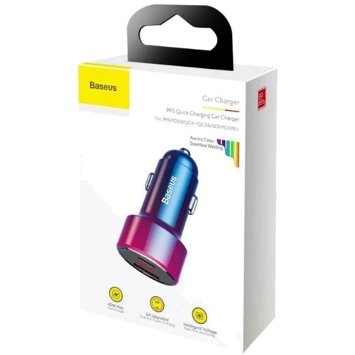 Зарядное устройство Baseus Car Charger USB+USB-C Magic 45W Red (CCMLC20C-09) фото 6