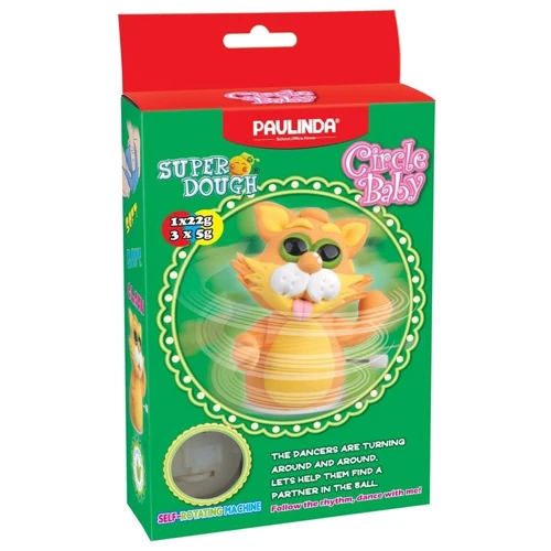 Маса для ліплення Paulinda Super Dough Circle Baby Кот заводний механізм, помаранчевий (PL-081177-4)