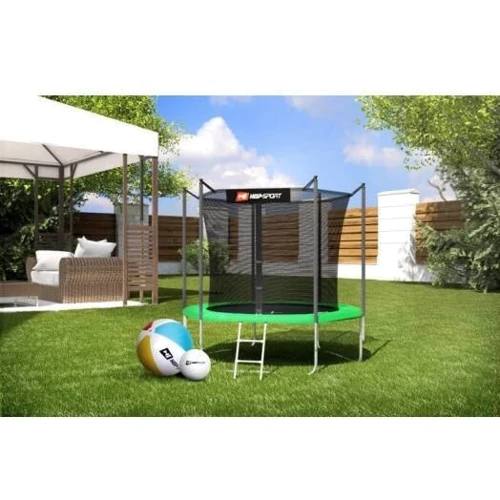 Батут Hop-Sport 8ft green зелений з внутрішньою сіткою 244 см фото 3