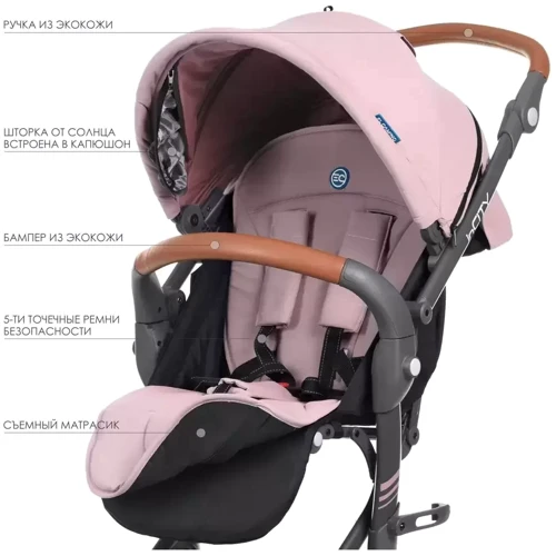 Прогулянкова коляска El Camino inCITY Pale Pink (ME 1068) фото 12