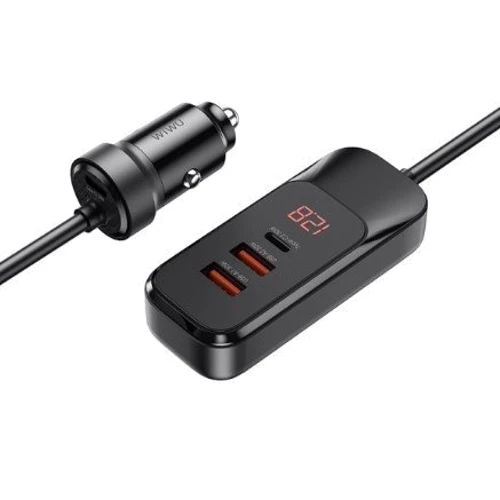 Зарядний пристрій WIWU Car Charger 2xUSB+USB-C Extend Wi-QC015 120W Black: Особливості USB-C