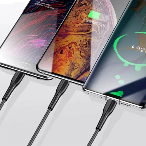 Кабель Usams USB Cable to Lightning/microUSB/USB-C 3in1 Combo 1m Black (US-SJ367): Длина 1 м