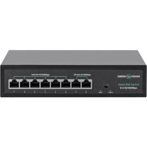 Мережевий комутатор Greenvision GV-015-D-06+2P