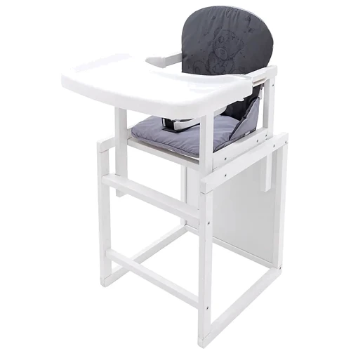 Стульчик-трансформер Babyroom Винни-240 белый пластиковая столешница графит-серый (мишка с сердцем) (680581): Тип трансформер