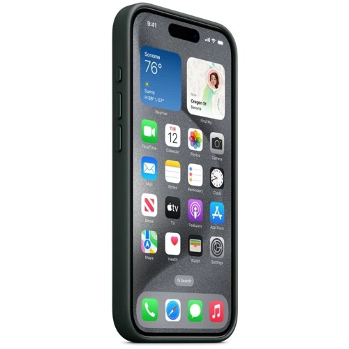 Чехол для iPhone Apple for iPhone 15 Pro FineWoven Case with MagSafe Evergreen (MT4U3) : Цвет зеленый