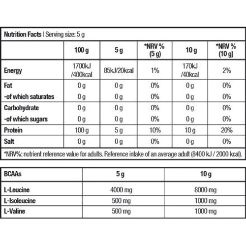 Амінокислота для спорту BioTechUSA 100% BCAA (8: 1: 1) 300g - без смаку: Смак Без смаку