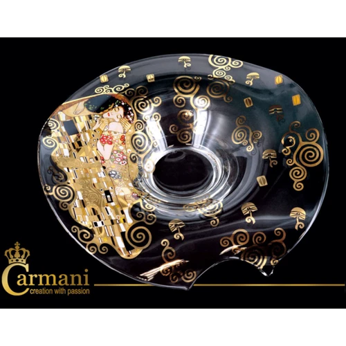 Сервировка стола Блюдо Carmani Стеклянное Г. Климт Поцелуй h-10.5 d-3.5 см (841-5301)
