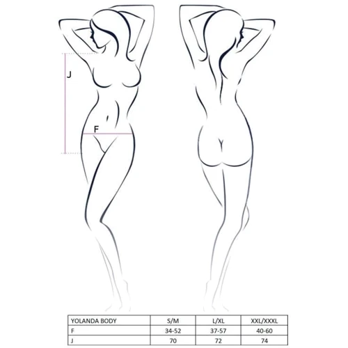 Сексуальное боди Passion YOLANDA BODY black XXL/XXXL