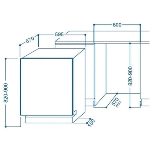 Встраиваемая посудомоечная машина Indesit DIFP 28T9A EU: Размеры 82 х 59.8 x 55.5 см