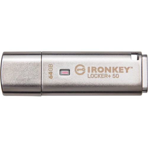 USB-флешка Kingston 64GB IronKey Locker Plus 50 AES Encrypted USB 3.2 (IKLP50/64GB): Объем памяти 64 GB