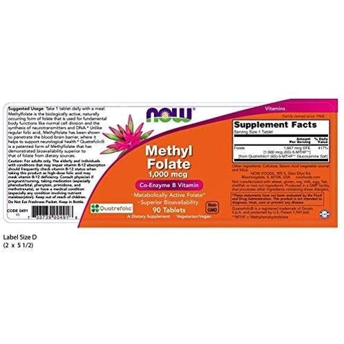 NOW Foods Methyl Folate 5.000 mcg 50 caps: Тип Витамин B