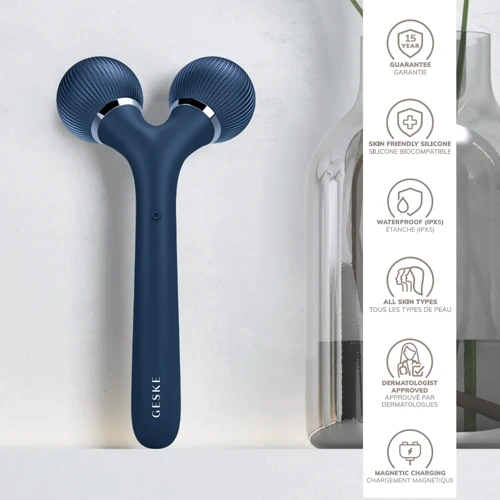 Электронный ультразвуковой ролик для лица и тела GESKE Sonic Facial&Body Roller 4в1 midnight