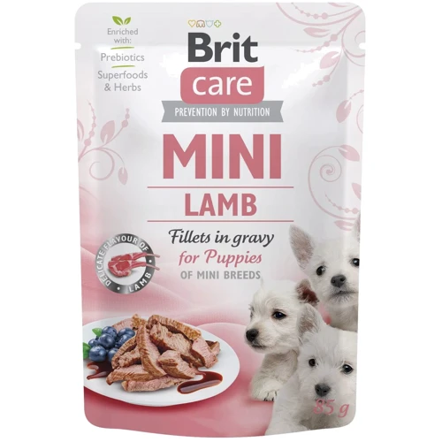 Влажный корм для щенков Brit Care Mini pouch филе в соусе янгенок 85 г (8595602560318)