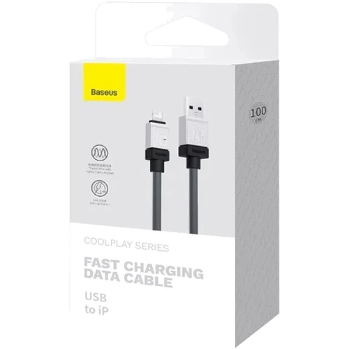 Кабель Baseus USB Cable to Lightning CoolPlay Series Fast Charging 2.4A 1m Black (CAKW000401) фото 6