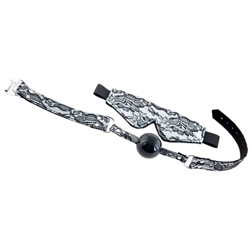 Мереживний набір Toyfa Marcus (маска та кляп) Silver and Black: Виробник Toyfa