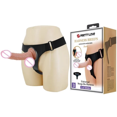 Страпон Pretty Love Harness Briefs Kewin 7.2"