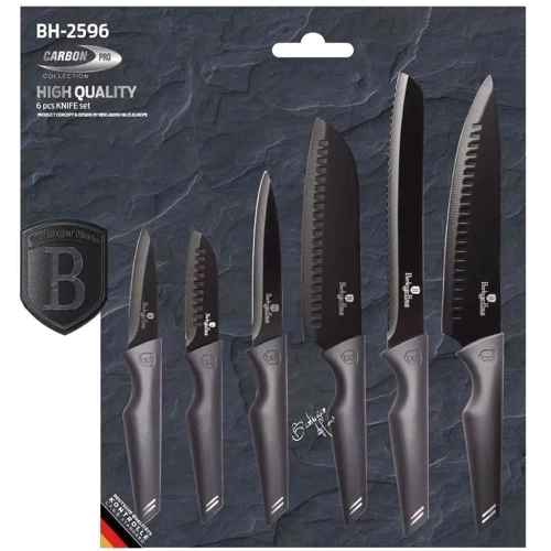 Набор кухонных ножей Berlinger Haus Metallic Line Carbon Pro Edition 6 предметов (BH 2596): Наименование Набор кухонных ножей 6 пр.