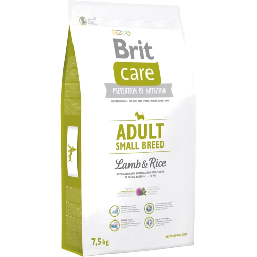 Сухой корм для взрослых собак мелких пород Brit Care Adult Small Breed Lamb & Rice 7.5 кг (8595602509881)