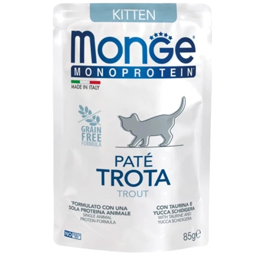 Влажный корм для котов Monge Cat Monoprotein Kitten 100% форель 0.085кг (70013727)