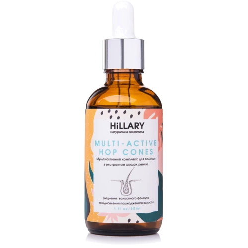 HiLLARY MULTI-ACTIVE HOP CONES Сыворотка для роста волос: Мультиактивный комплекс с экстрактом шишек хмеля 50 ml: Назначение Для роста волос