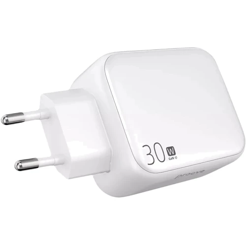Зарядное устройство Proove Wall Charger USB-C Fixtape GaN 30W White (WCFP30010202): Сила тока 2.4А и более