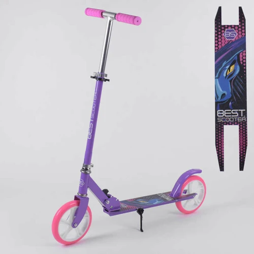 Самокат двоколісний Best Scooter з PU колесами і гумовими грипсами Purple (87725)