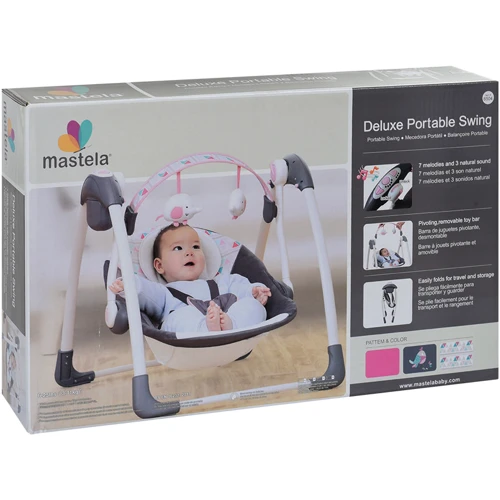 Крісло-гойдалка Mastela Deluxe Portable Swing Сіро-рожева (6504): Конструкція опори без коліщаток