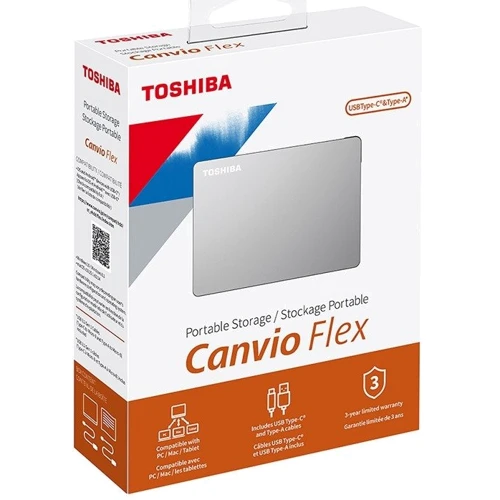 Внешний жесткий диск Toshiba Canvio Flex 2TB (HDTX120ESCAA): Форм-фактор 2.5"