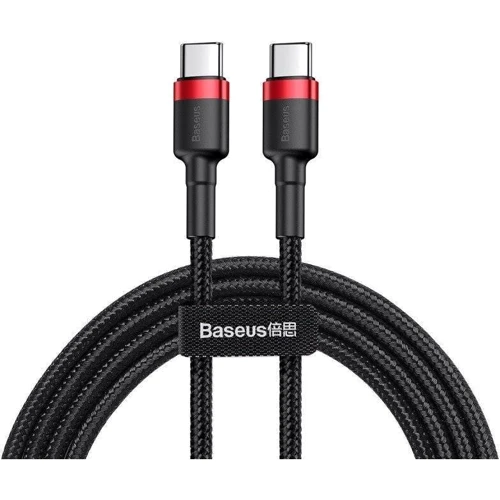 Кабель Baseus Cable USB-C to USB-C Cafule PD 2.0 60W 2m Red/Black (CATKLF-H91)