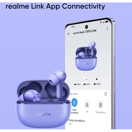 Наушники Realme Buds T200 Lite Aurora Purple фото 7