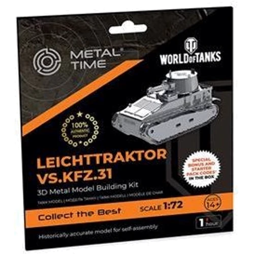 Коллекционная модель-конструктор Metal Time Leichttraktor Vs.Kfz.31 танк World of Tanks (MT063): Количество деталей, шт. 38