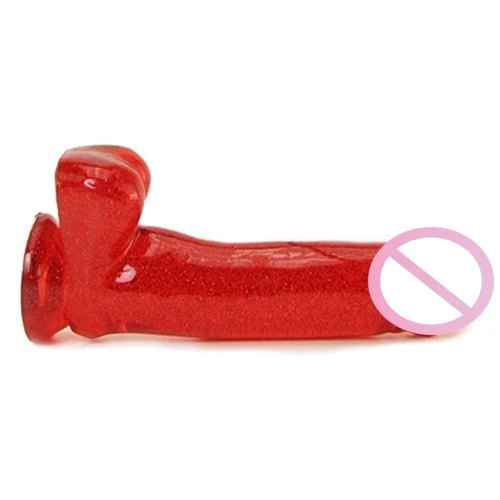 Фаллоимитатор Carmen's Fun Cock 8 inch Jel-Lee, Red Glitter 18х4.5 см