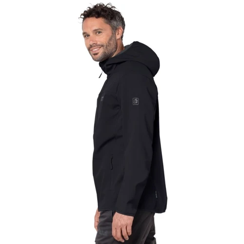 Толстовка Jack Wolfskin Northern Point 1304001-6000 50 черная на молнии с капюшоном: Капюшон С капюшоном