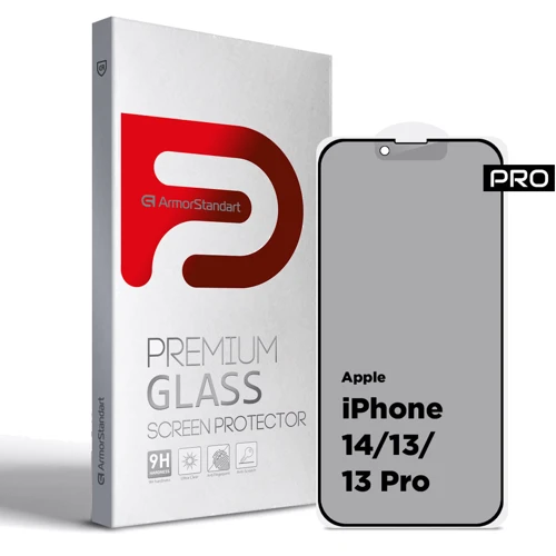 Защитное стекло для iPhone ArmorStandart Tempered Glass Pro Anti-spy Matte Black for iPhone 14 /13 / 13 Pro (ARM68603)