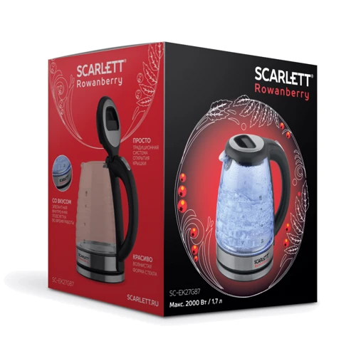Электрочайник Scarlett SC-EK27G87: Мощность, Вт 2000