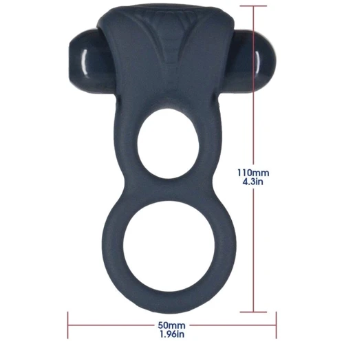 Двойное эрекционное кольцо Lux Active – Triad – Vibrating Dual Cock Ring, с вибропулей и пультом ДУ